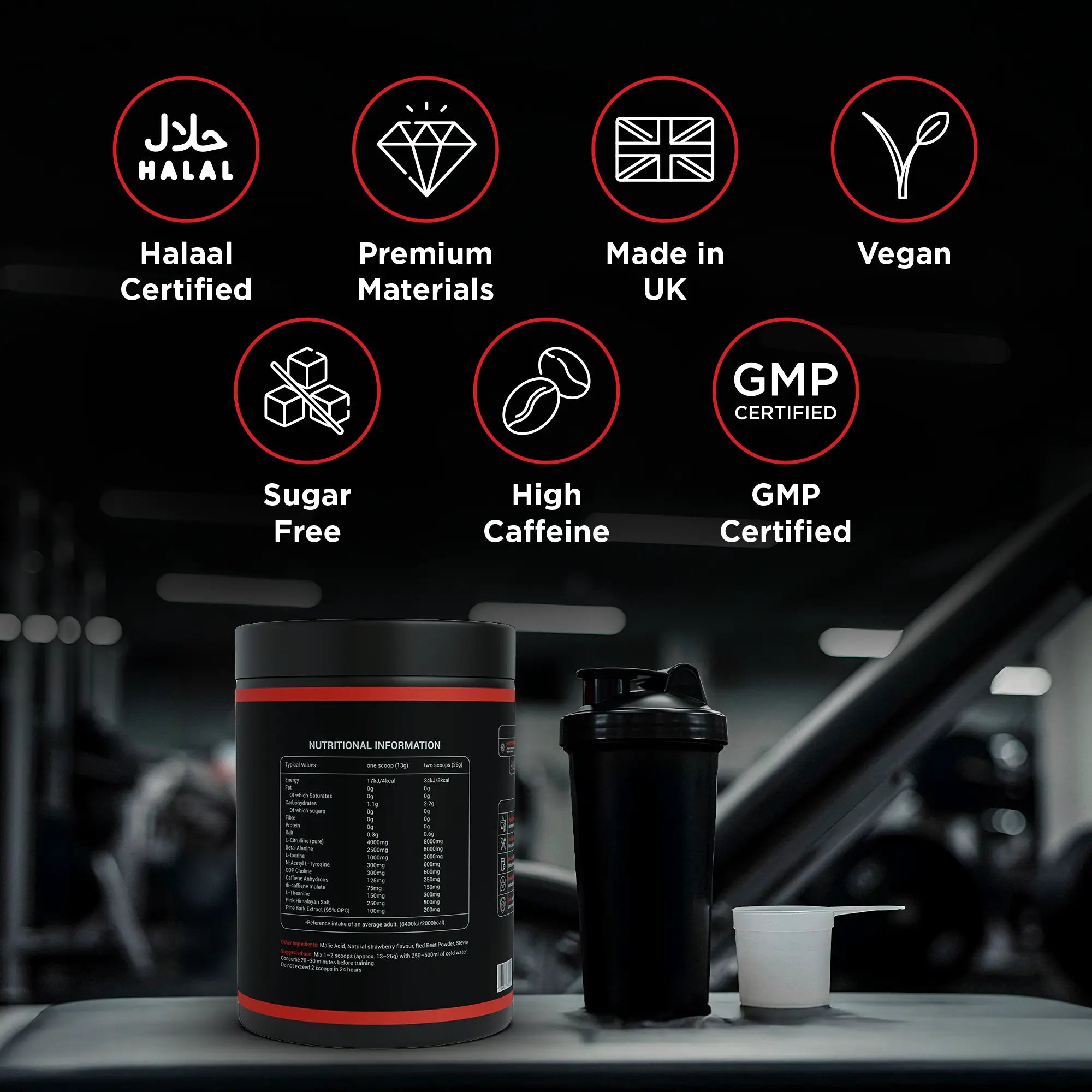 pre workout nutritional information